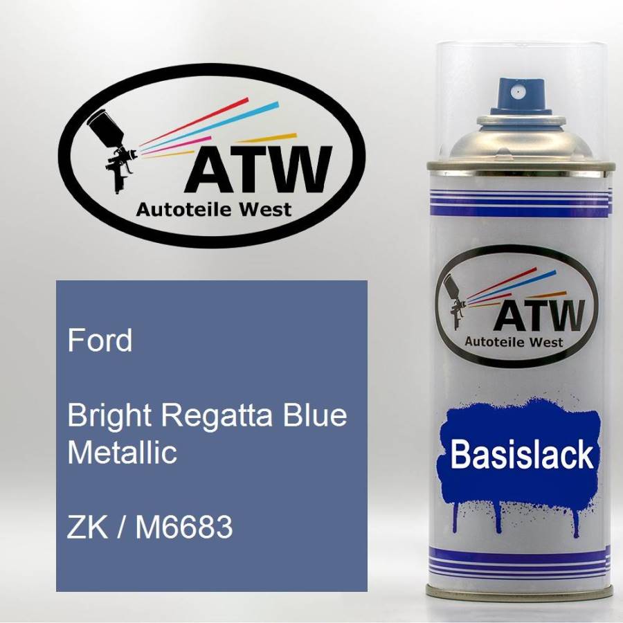 Ford, Bright Regatta Blue Metallic, ZK / M6683: 400ml Sprühdose, von ATW Autoteile West.